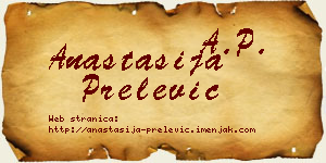 Anastasija Prelević vizit kartica